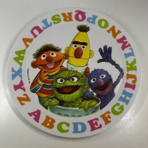 Vintage 1977 Sesame Street Plastic Plate Bert/Ernie/Grover/Oscar Artisan Ware